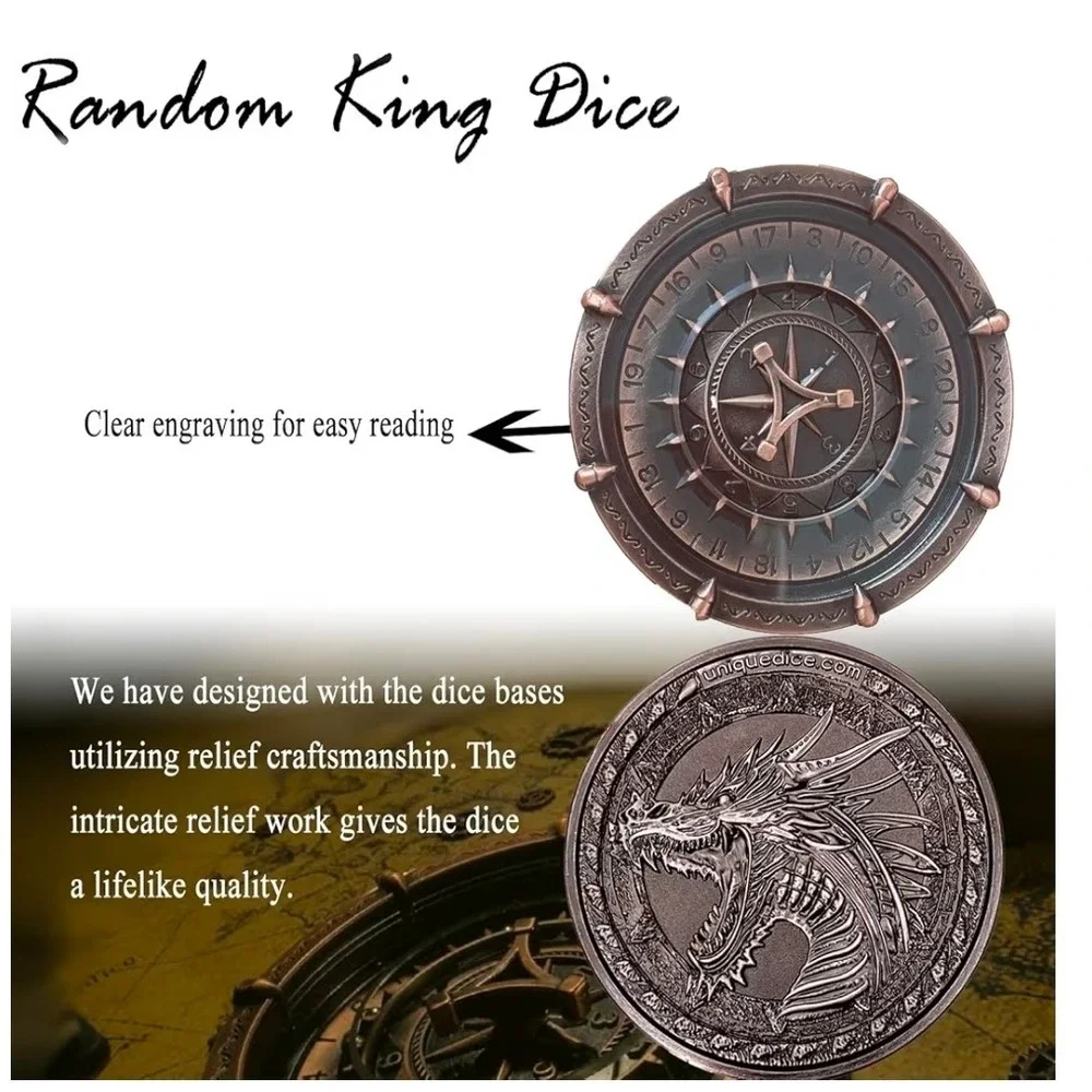 SignalPlus Random King Dice Metal‎ Dragon Spinner DND Tabletop RPG 2025 Edition - Picture 3 of 6